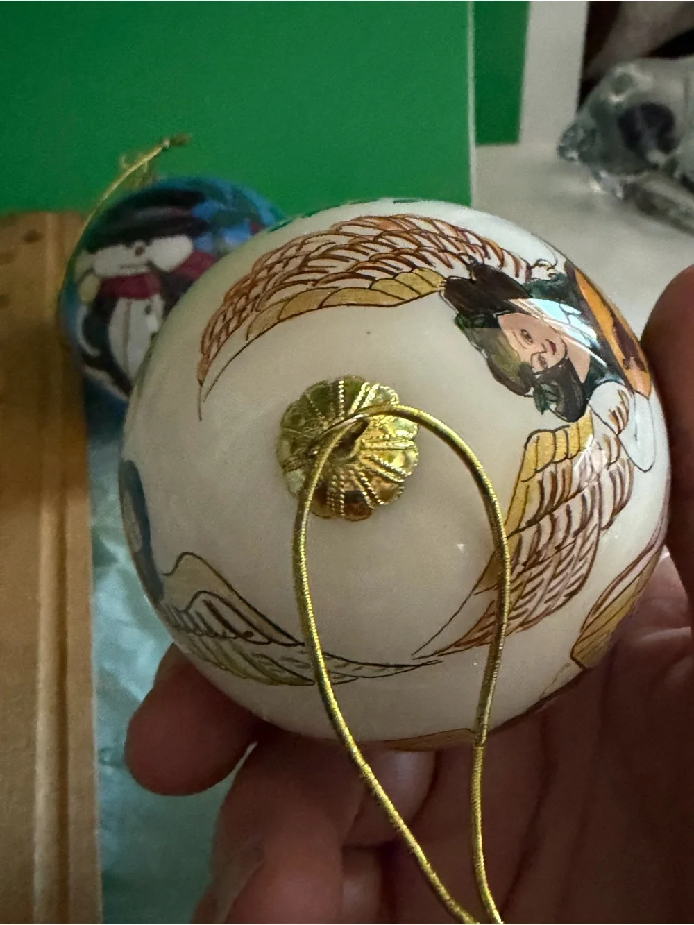 Pier 1 Li Bien Hand-Painted Holiday Ornament Set 4